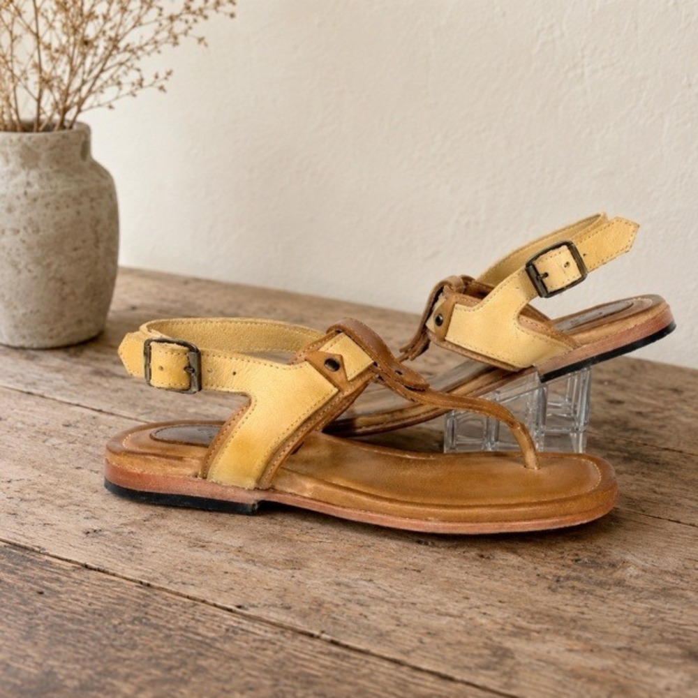 Freebird Sorrento Women's 9 Tan Leather T-Strap Ankle Strap Sandals